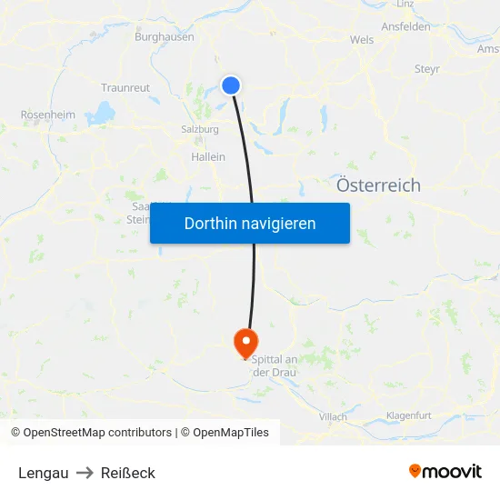 Lengau to Reißeck map