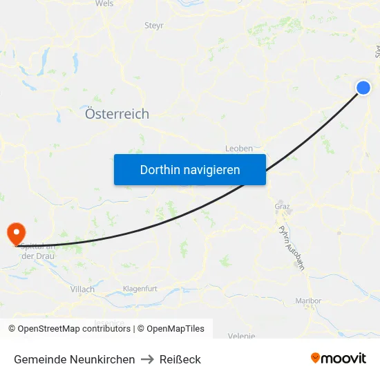 Gemeinde Neunkirchen to Reißeck map