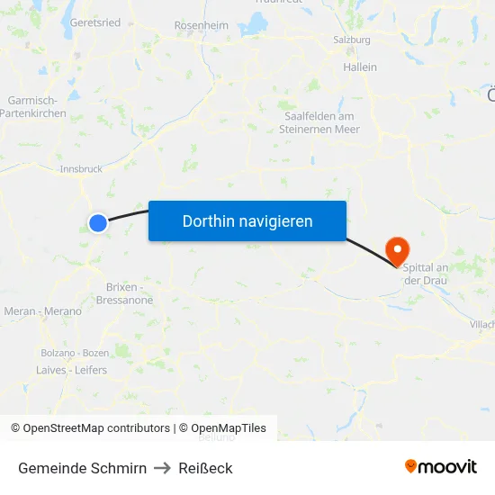 Gemeinde Schmirn to Reißeck map