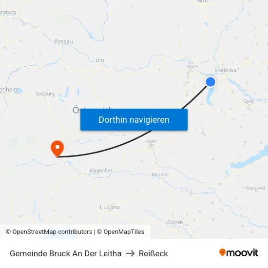 Gemeinde Bruck An Der Leitha to Reißeck map