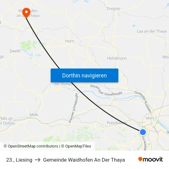 23., Liesing to Gemeinde Waidhofen An Der Thaya map