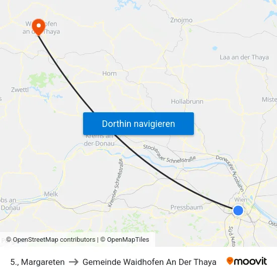 5., Margareten to Gemeinde Waidhofen An Der Thaya map