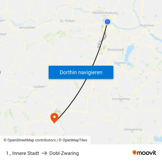 1., Innere Stadt to Dobl-Zwaring map