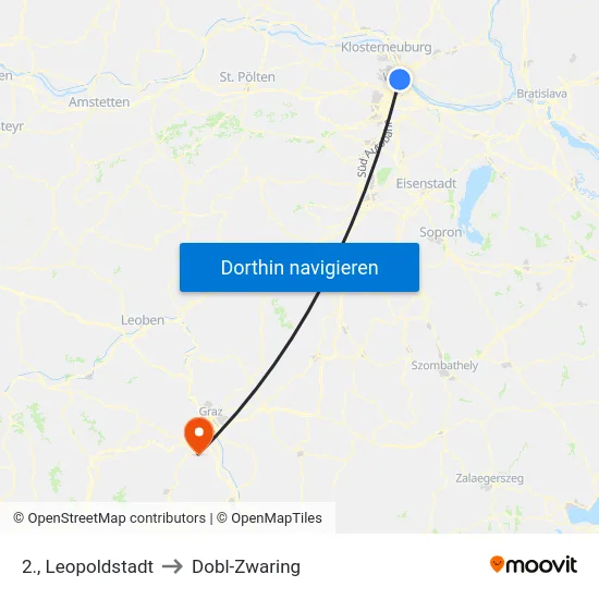 2., Leopoldstadt to Dobl-Zwaring map