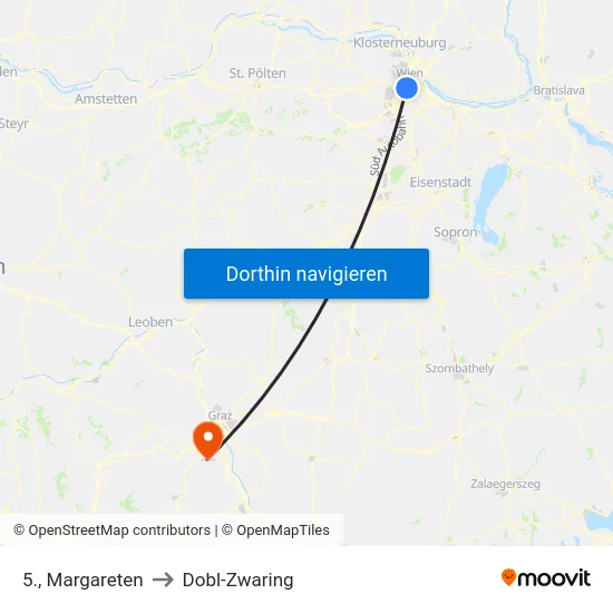 5., Margareten to Dobl-Zwaring map
