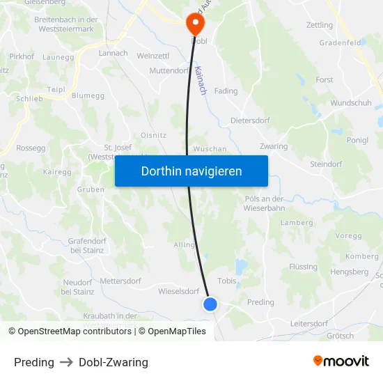 Preding to Dobl-Zwaring map