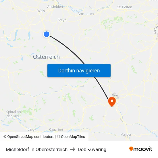 Micheldorf In Oberösterreich to Dobl-Zwaring map