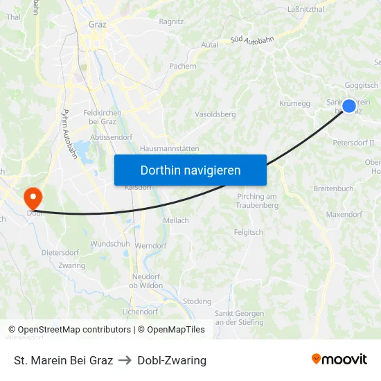 St. Marein Bei Graz to Dobl-Zwaring map