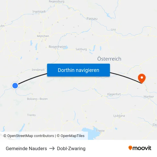 Gemeinde Nauders to Dobl-Zwaring map