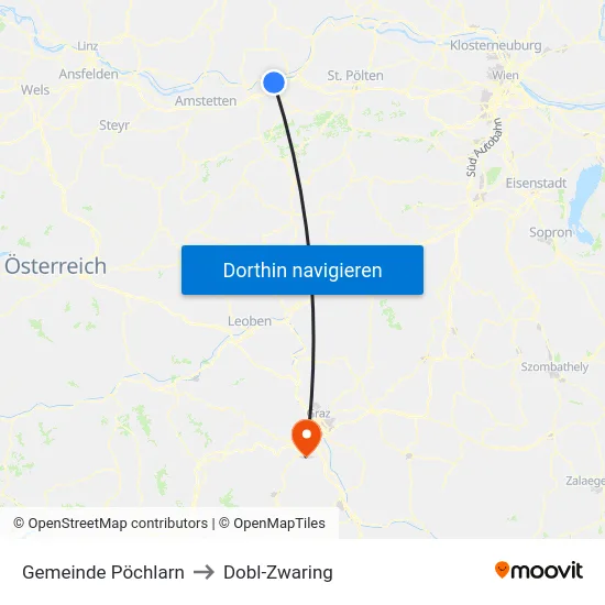 Gemeinde Pöchlarn to Dobl-Zwaring map