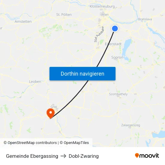 Gemeinde Ebergassing to Dobl-Zwaring map