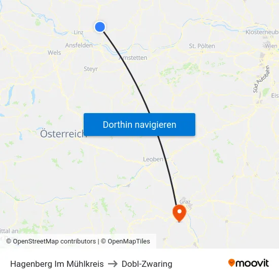 Hagenberg Im Mühlkreis to Dobl-Zwaring map
