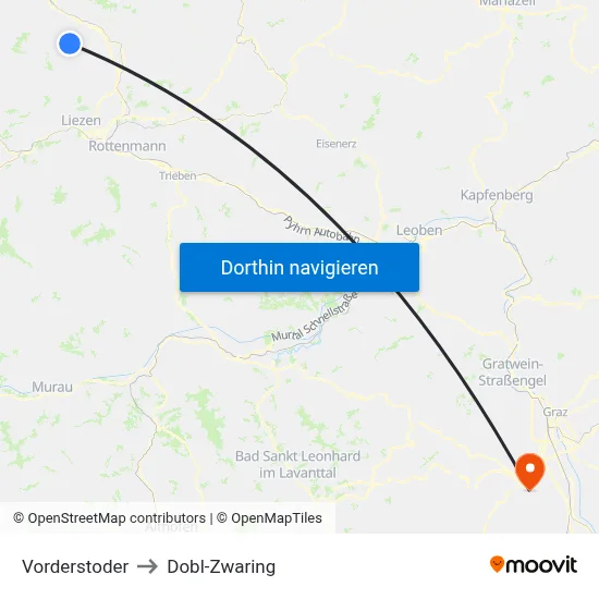 Vorderstoder to Dobl-Zwaring map