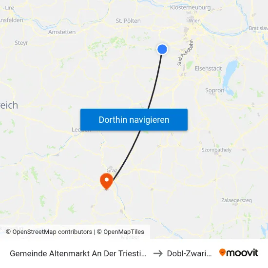 Gemeinde Altenmarkt An Der Triesting to Dobl-Zwaring map