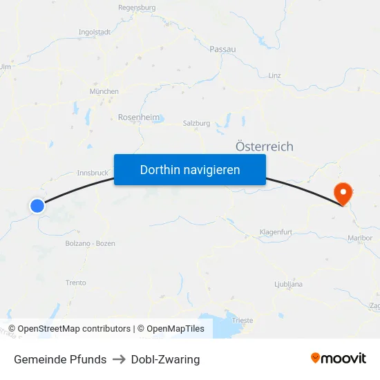 Gemeinde Pfunds to Dobl-Zwaring map