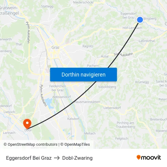 Eggersdorf Bei Graz to Dobl-Zwaring map