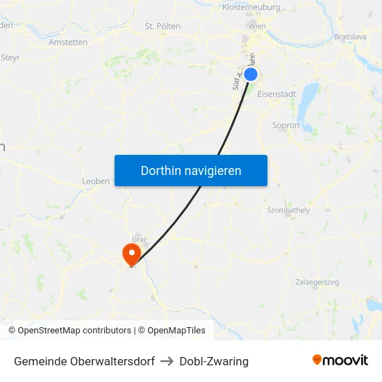 Gemeinde Oberwaltersdorf to Dobl-Zwaring map