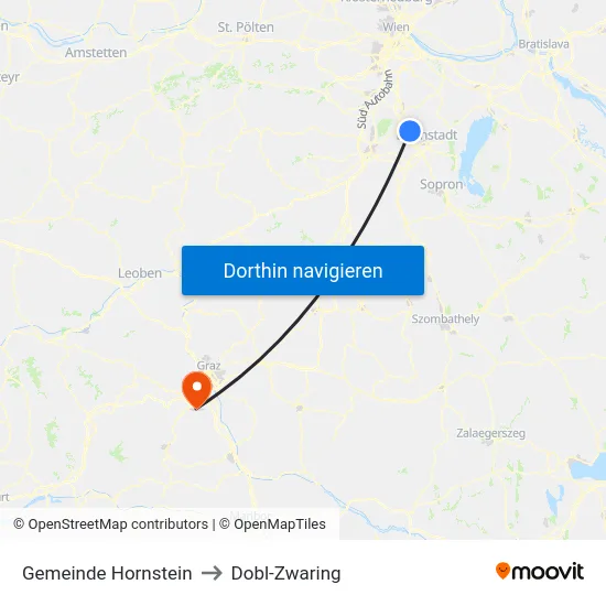 Gemeinde Hornstein to Dobl-Zwaring map