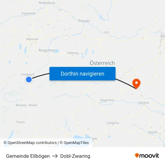 Gemeinde Ellbögen to Dobl-Zwaring map