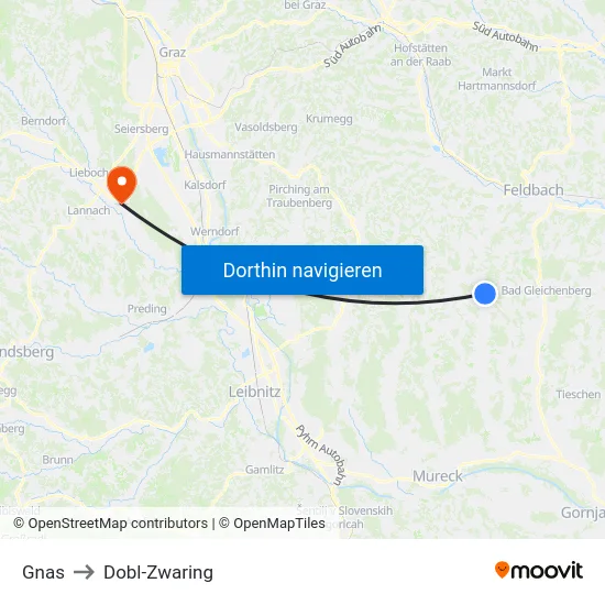 Gnas to Dobl-Zwaring map