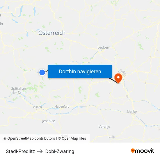 Stadl-Predlitz to Dobl-Zwaring map