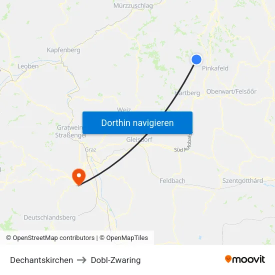 Dechantskirchen to Dobl-Zwaring map