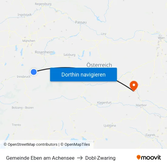 Gemeinde Eben am Achensee to Dobl-Zwaring map