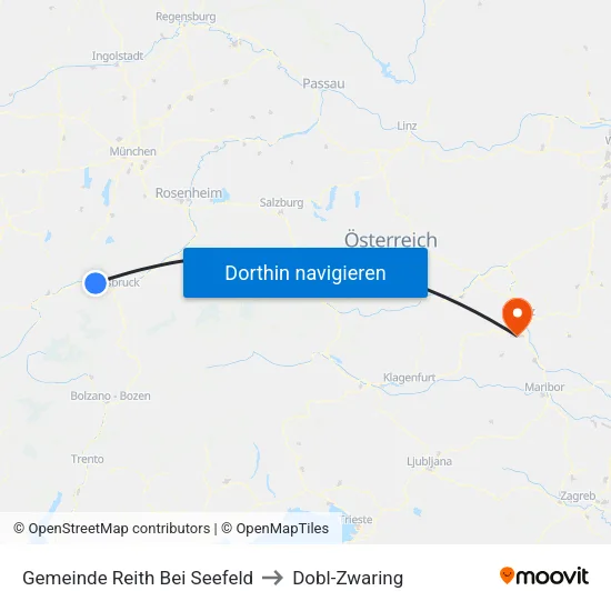 Gemeinde Reith Bei Seefeld to Dobl-Zwaring map