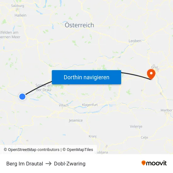 Berg Im Drautal to Dobl-Zwaring map