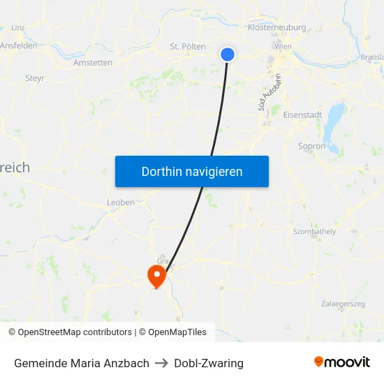 Gemeinde Maria Anzbach to Dobl-Zwaring map