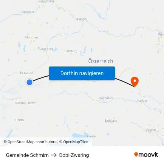 Gemeinde Schmirn to Dobl-Zwaring map