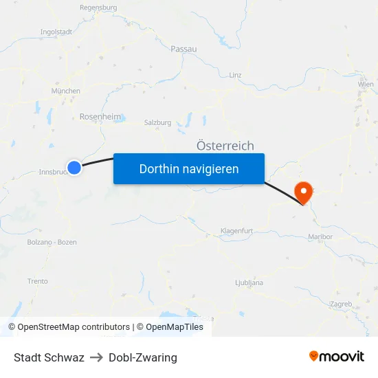 Stadt Schwaz to Dobl-Zwaring map