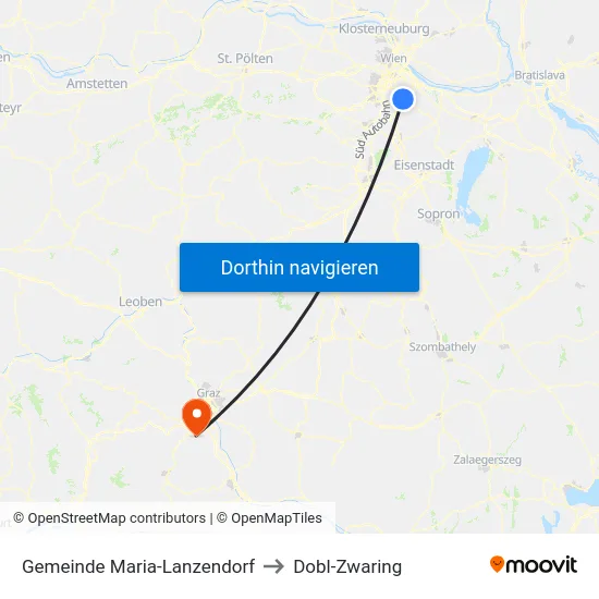 Gemeinde Maria-Lanzendorf to Dobl-Zwaring map