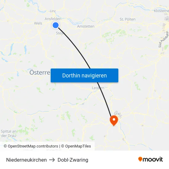 Niederneukirchen to Dobl-Zwaring map