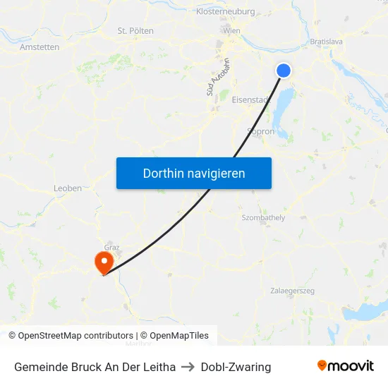Gemeinde Bruck An Der Leitha to Dobl-Zwaring map