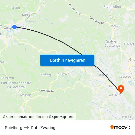 Spielberg to Dobl-Zwaring map