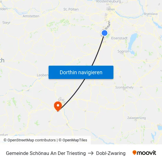 Gemeinde Schönau An Der Triesting to Dobl-Zwaring map
