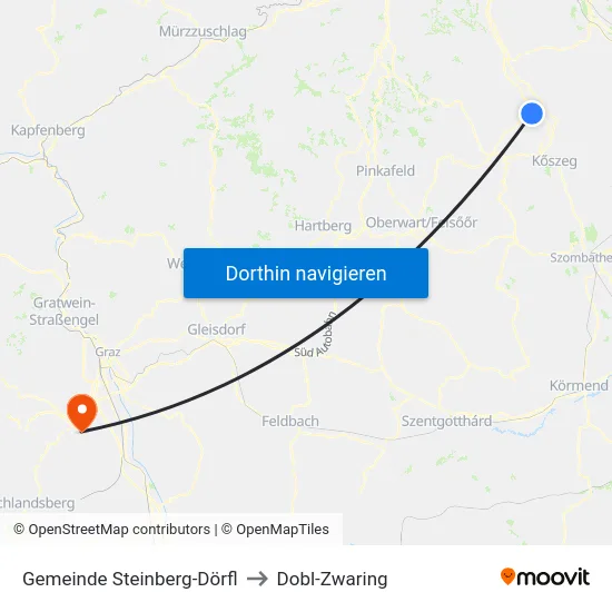 Gemeinde Steinberg-Dörfl to Dobl-Zwaring map