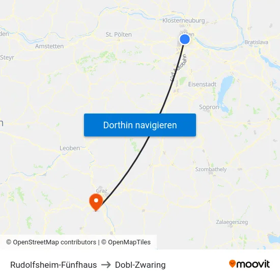 Rudolfsheim-Fünfhaus to Dobl-Zwaring map