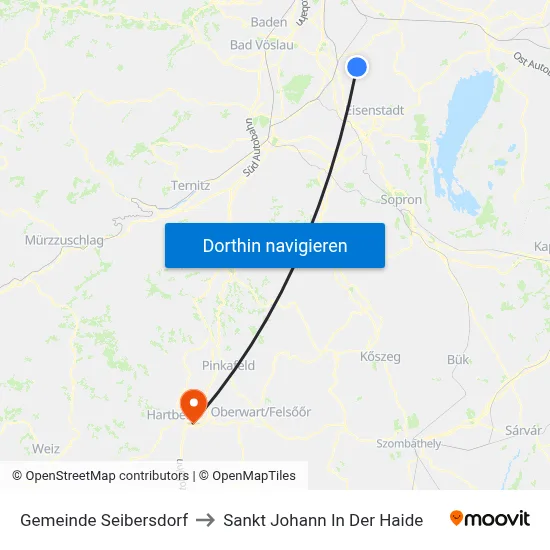 Gemeinde Seibersdorf to Sankt Johann In Der Haide map