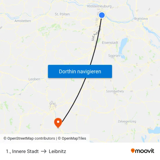 1., Innere Stadt to Leibnitz map