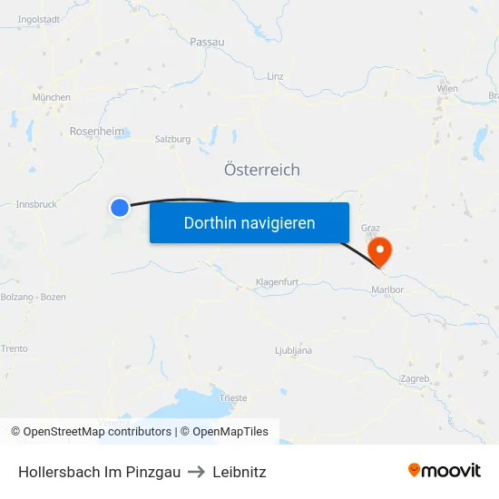Hollersbach Im Pinzgau to Leibnitz map