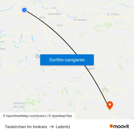 Taiskirchen Im Innkreis to Leibnitz map