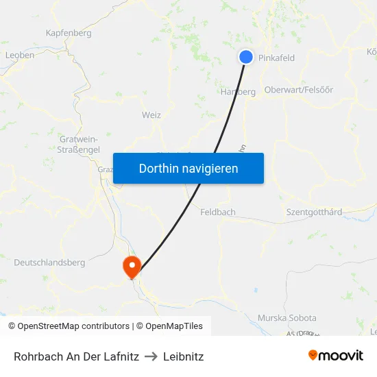 Rohrbach An Der Lafnitz to Leibnitz map