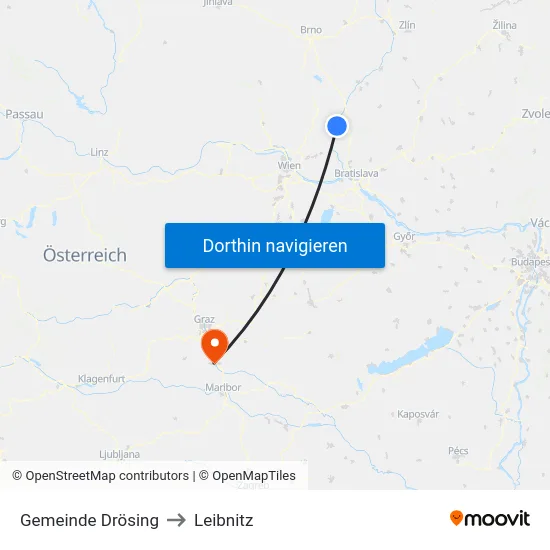 Gemeinde Drösing to Leibnitz map