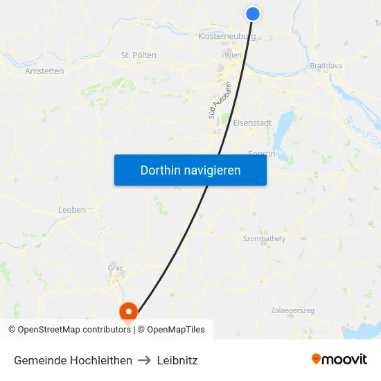 Gemeinde Hochleithen to Leibnitz map