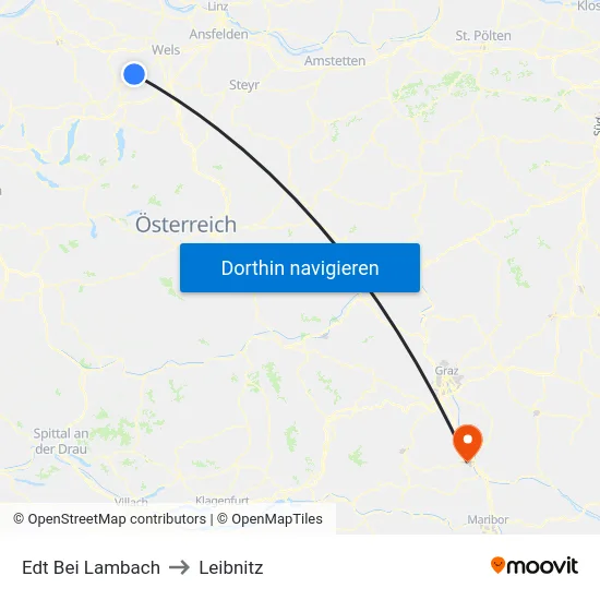 Edt Bei Lambach to Leibnitz map