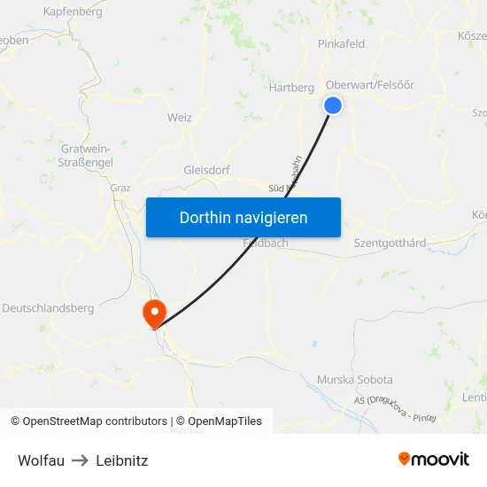 Wolfau to Leibnitz map