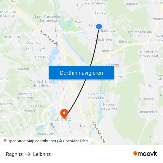 Ragnitz to Leibnitz map