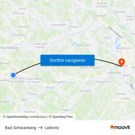Bad Schwanberg to Leibnitz map